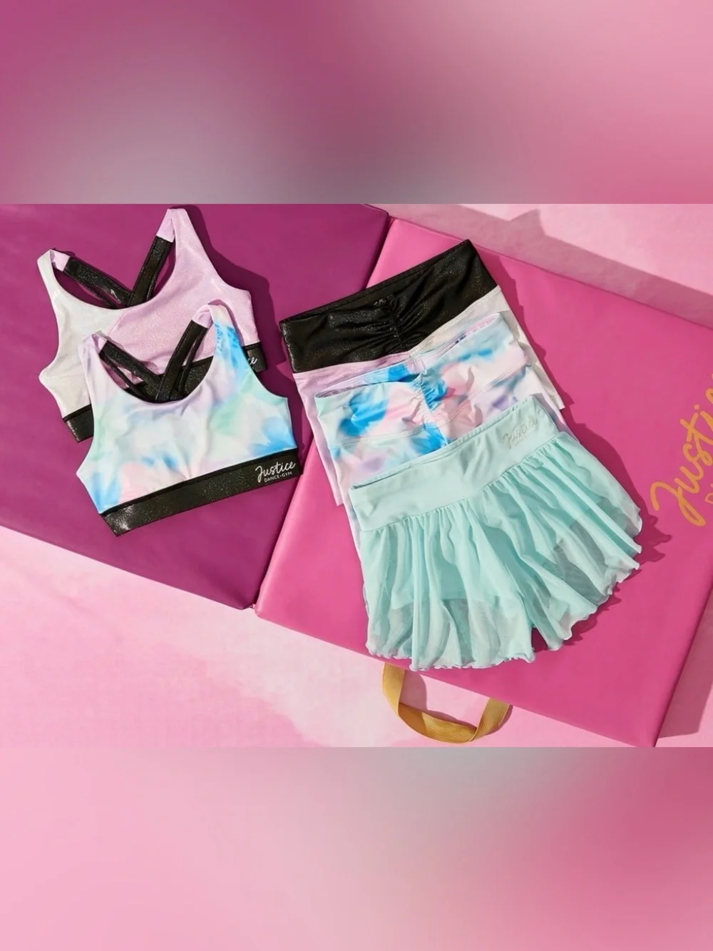 NWT: Justice Strappy Back Sports Bra for Girls with Butterfly Print Cheer Dance